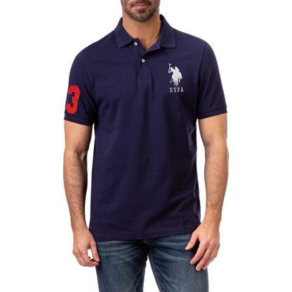 U.S POLO ASSN. PIQUE PRINTED GRAPHIC POLO-MENS | NAVY BLUE