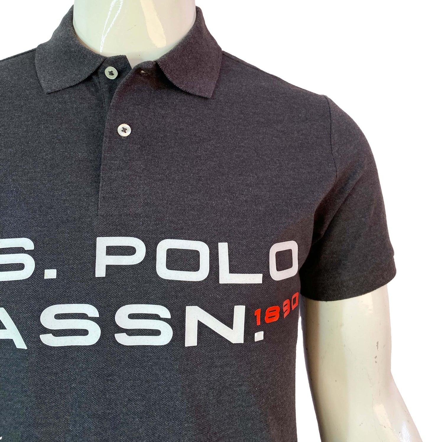 U.S POLO ASSN PIQUE PRINTED GRAPHIC POLO-MENS | DARK GREY