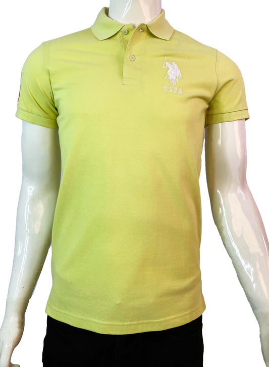 U.S POLO ASSN. PIQUE PRINTED GRAPHIC POLO-MENS | LIME