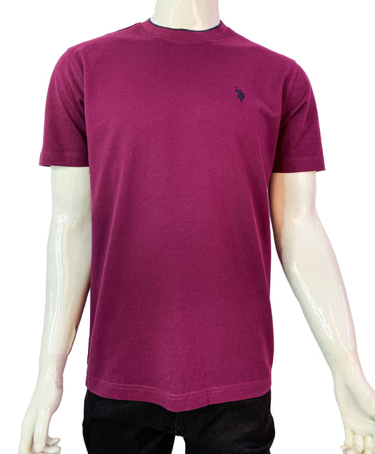 U.S POLO ASSN. BASIC-RIBBED T-SHIRT | DK PURPLE