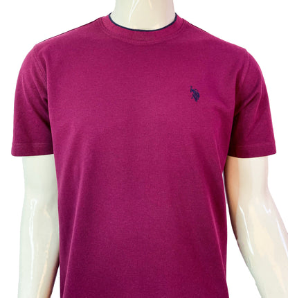 U.S POLO ASSN. BASIC-RIBBED T-SHIRT | DK PURPLE