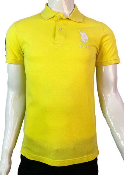 U.S POLO ASSN. PIQUE PRINTED GRAPHIC POLO-MENS | YELLOW