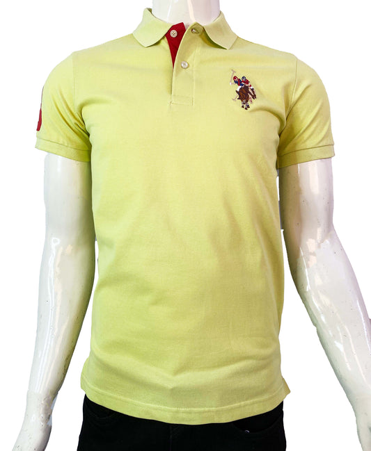 U.S POLO ASSN PIQUE PRINTED GRAPHIC POLO-MENS | YELLOW