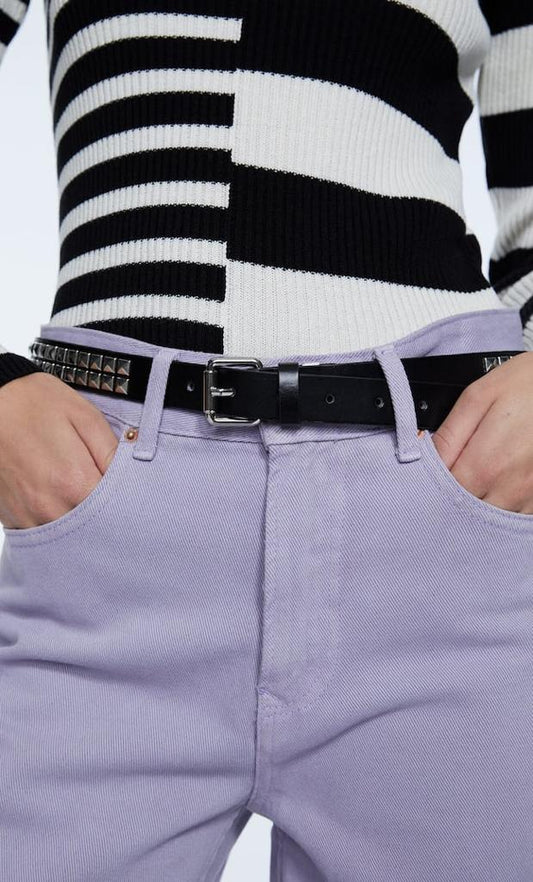 Strad-SQUARE STUDDED BELT