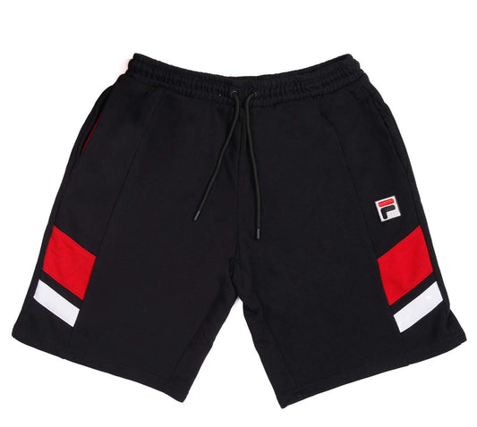 FILA-LOGO WITH STRIPS-MENS SHORTS | BLACK