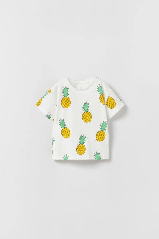 ZARA PRINTED T-SHIRT | Oyster White