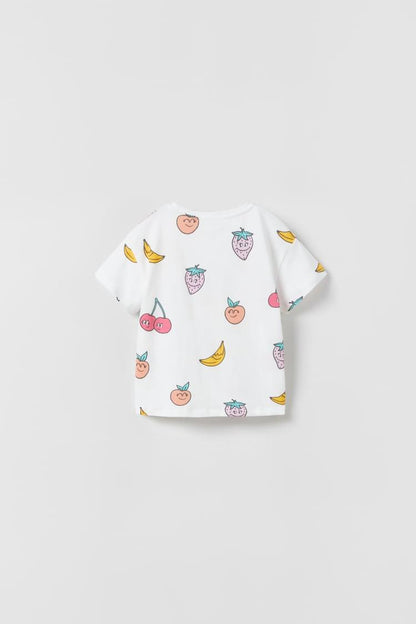 ZARA PRINTED T-SHIRT | OYSTER WHITE