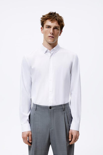 ZARA MENS PREMIUM COTTON SHIRT | WHITE