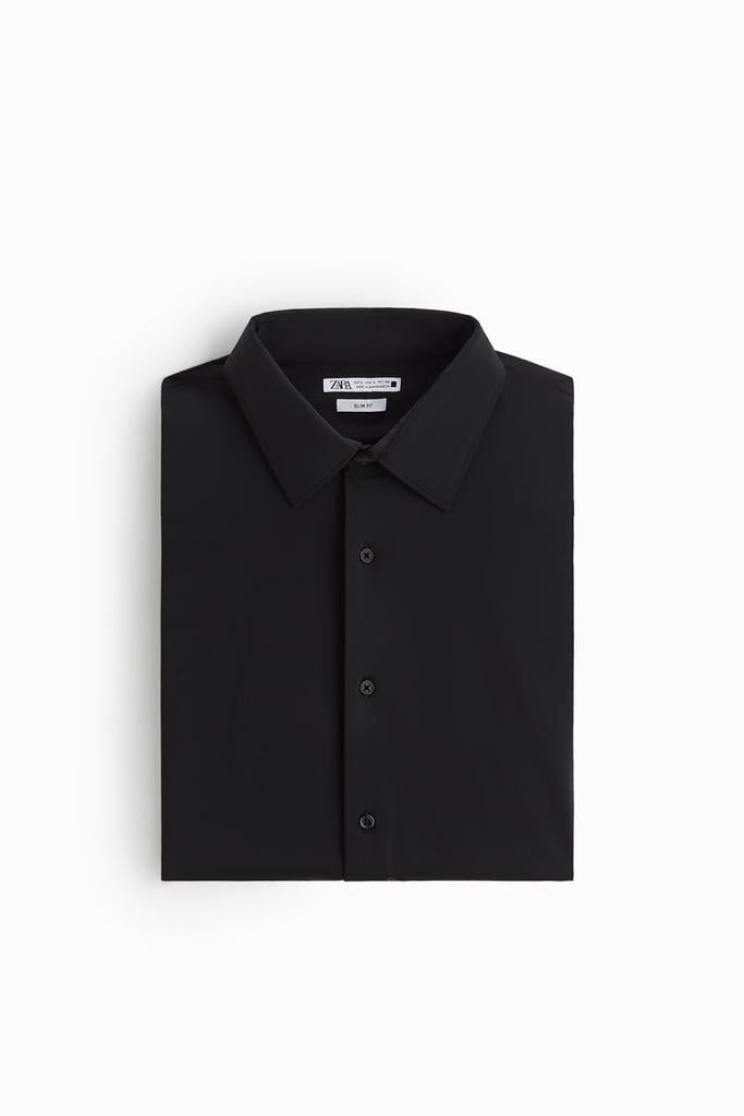 ZARA MENS PREMIUM COTTON SHIRT | BLACK