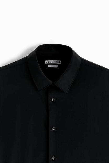 ZARA MENS PREMIUM COTTON SHIRT | BLACK