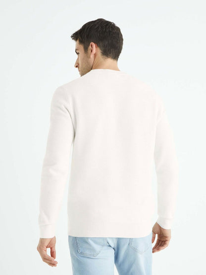 C.E.L.I.O-COTTON-ROUND NECK-SWEATER | WHITE