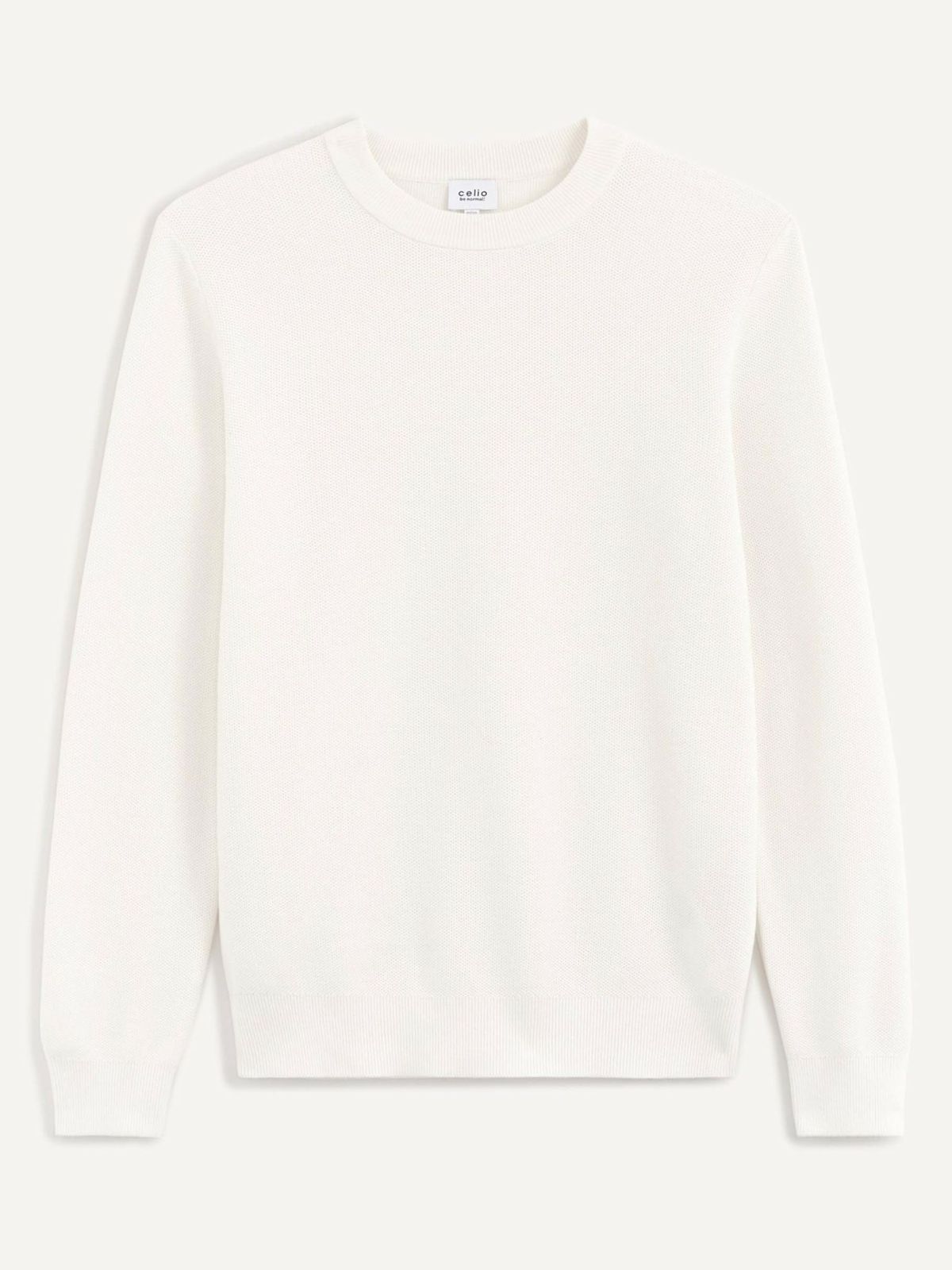 C.E.L.I.O-COTTON-ROUND NECK-SWEATER | WHITE