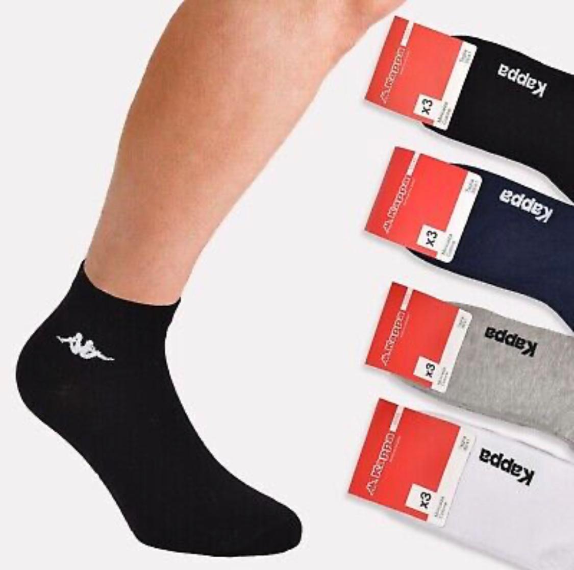 K.A.P.P.A- 3 PAIRS OF HALF SOCKS MAN-WOMAN-UNISEX | BLACK