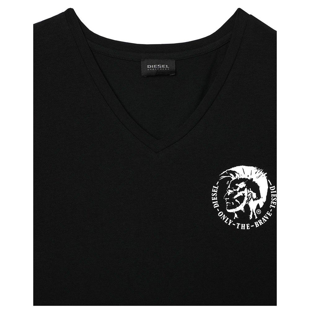 DIESEL. V NECK FLEXIBLE T-SHIRT | BLACK