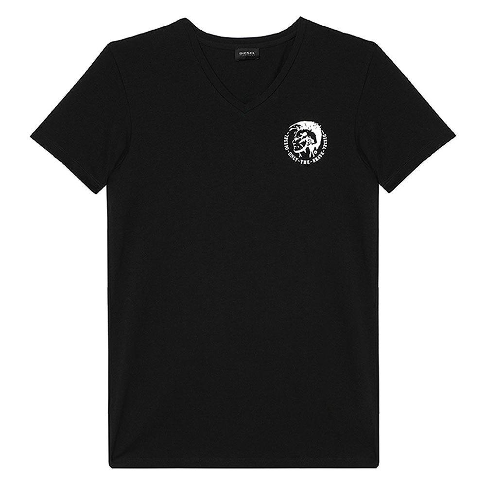 DIESEL. V NECK FLEXIBLE T-SHIRT | BLACK