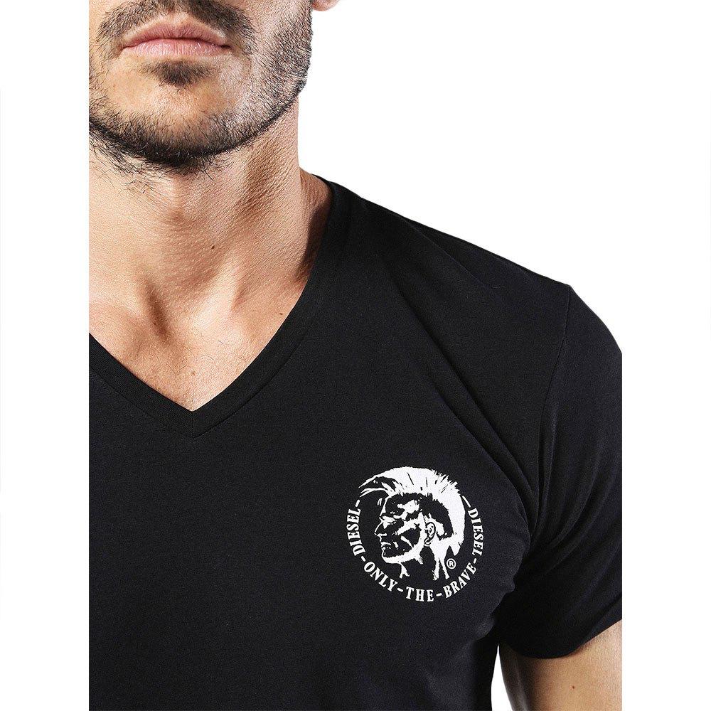 DIESEL. V NECK FLEXIBLE T-SHIRT | BLACK