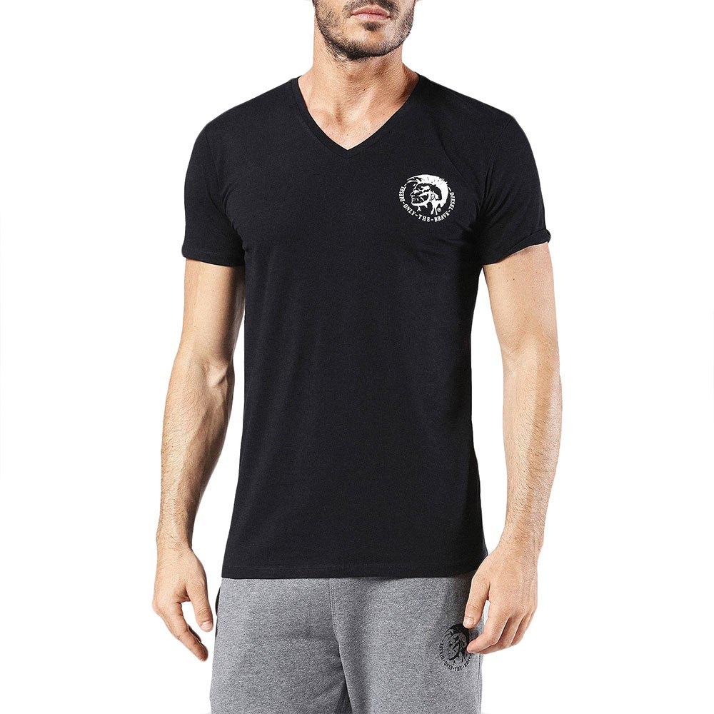 DIESEL. V NECK FLEXIBLE T-SHIRT | BLACK