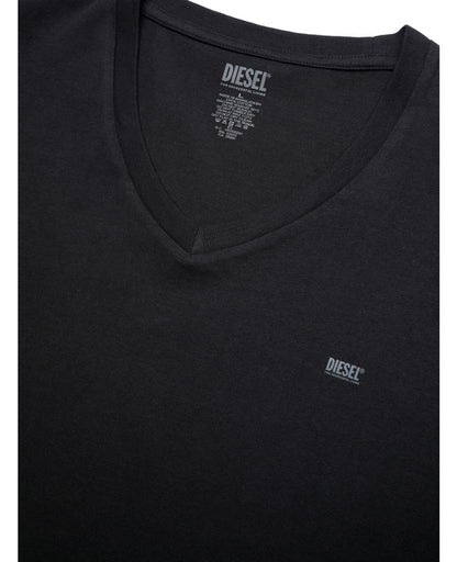 DIESEL. V NECK FLEXIBLE T-SHIRT | BLACK