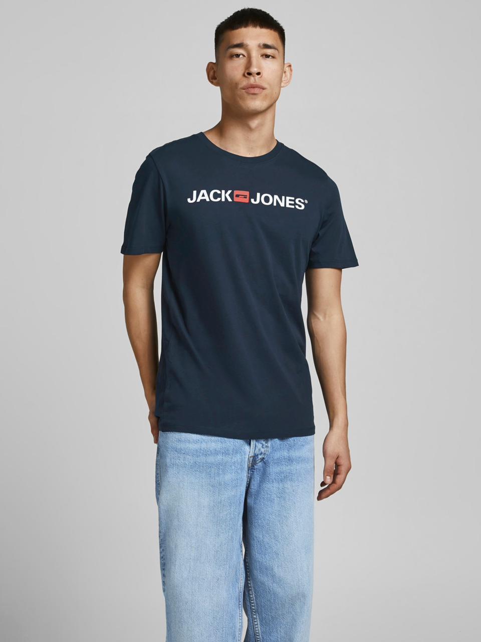 JACK & JONES. LOGO-PREMIUM T-SHIRT | NAVY