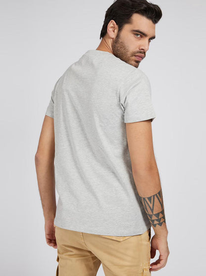 GUESS-MEN'S T-SHIRT-ORIGINAL TRIANGLE LOGO | LIGHT GREY