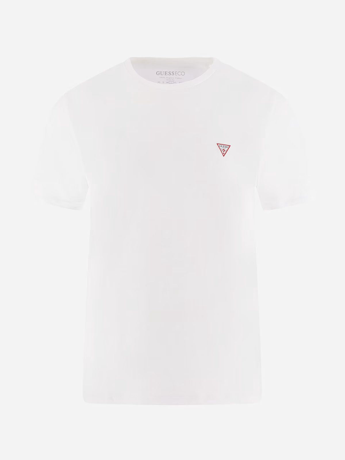 GUESS-SLIM FIT-ROUND NECK-LOGO | WHITE