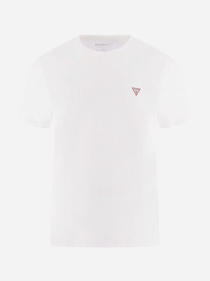 GUESS-SLIM FIT-ROUND NECK-LOGO | WHITE