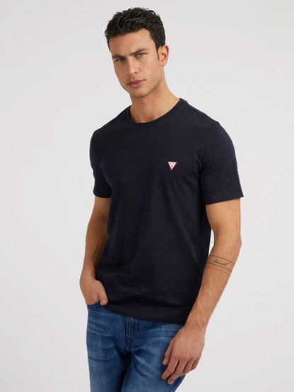 GUESS-SLIM FIT-ROUND NECK-LOGO | NAVY BLUE