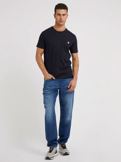 GUESS-SLIM FIT-ROUND NECK-LOGO | NAVY BLUE