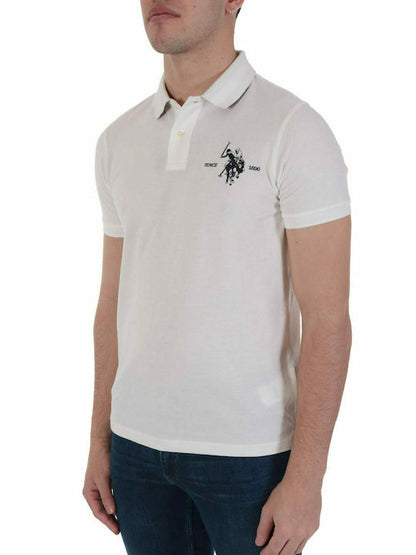 U.S POLO ASSN. ANIMATED MESH CUSTOM-FIT POLO | WHITE