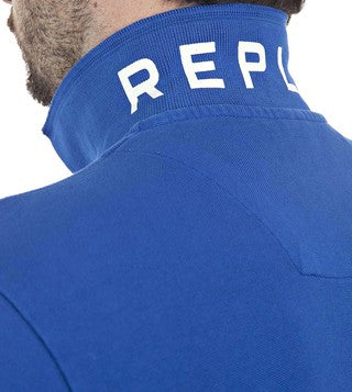 REPLAY.- C0TT0N PIQUET SHORT SLEEVE POLO | ROYAL BLUE