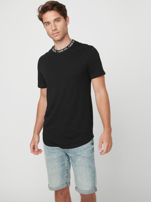 GUESS RONNIE LOGO CREWNECK TEE SHIRT | BLACK