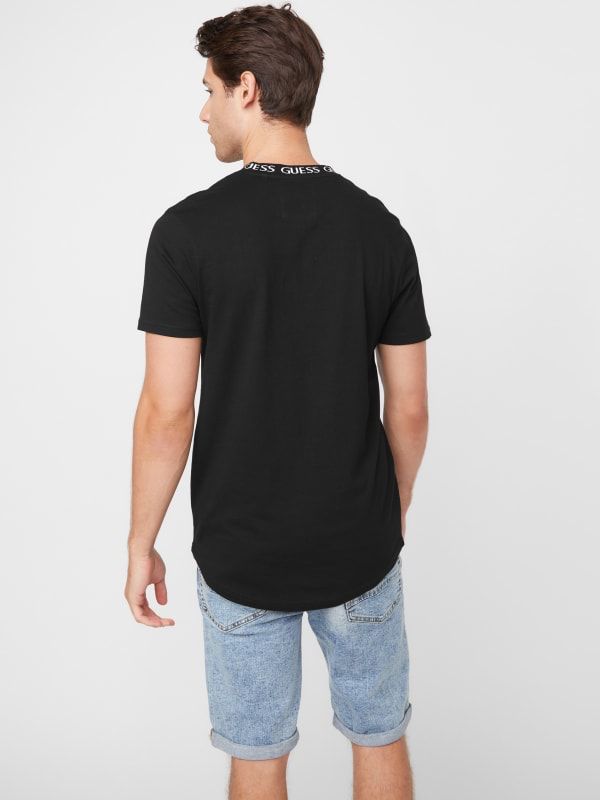 GUESS RONNIE LOGO CREWNECK TEE SHIRT | BLACK