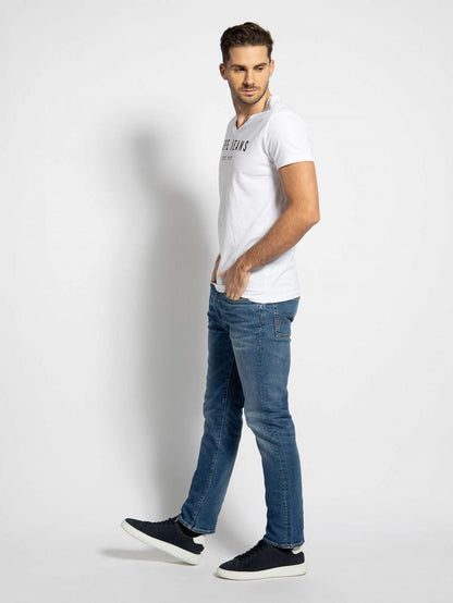 PEPE JEANS POL V RO SLIM FIT V-NECK T-SHIRT | WHITE