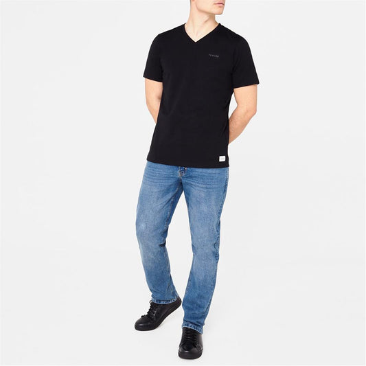 FIRETRAP V-NECK T SHIRT | BLACK