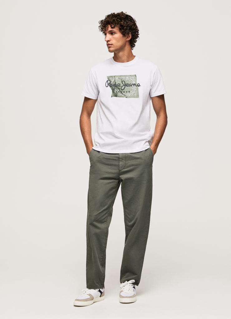 PEPE JEANS LONDON-ALCOTT-REGULAR FIT-T-SHIRT | WHITE