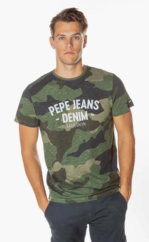 PEPE JEANS LONDON-PREMIUM T-SHIRT | GREEN CAMOUFLAGE