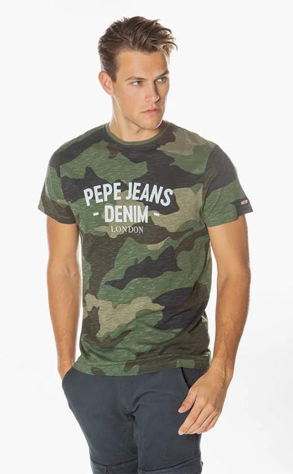 PEPE JEANS LONDON-PREMIUM T-SHIRT | GREEN CAMOUFLAGE