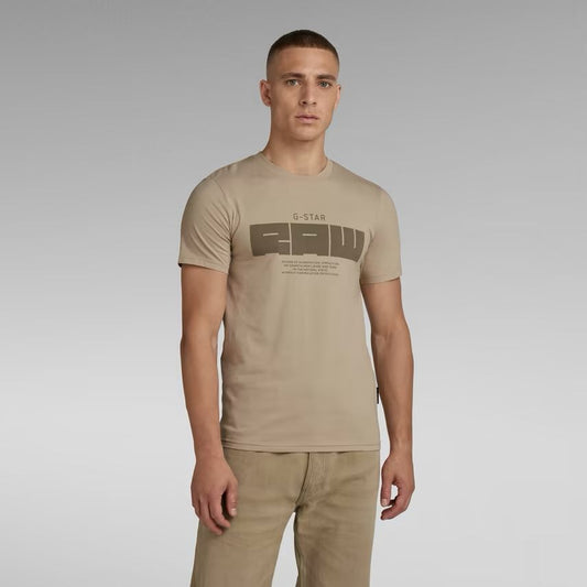 G-STAR RAW T-SHIRT SLIM FIT CREW NECK-SAND