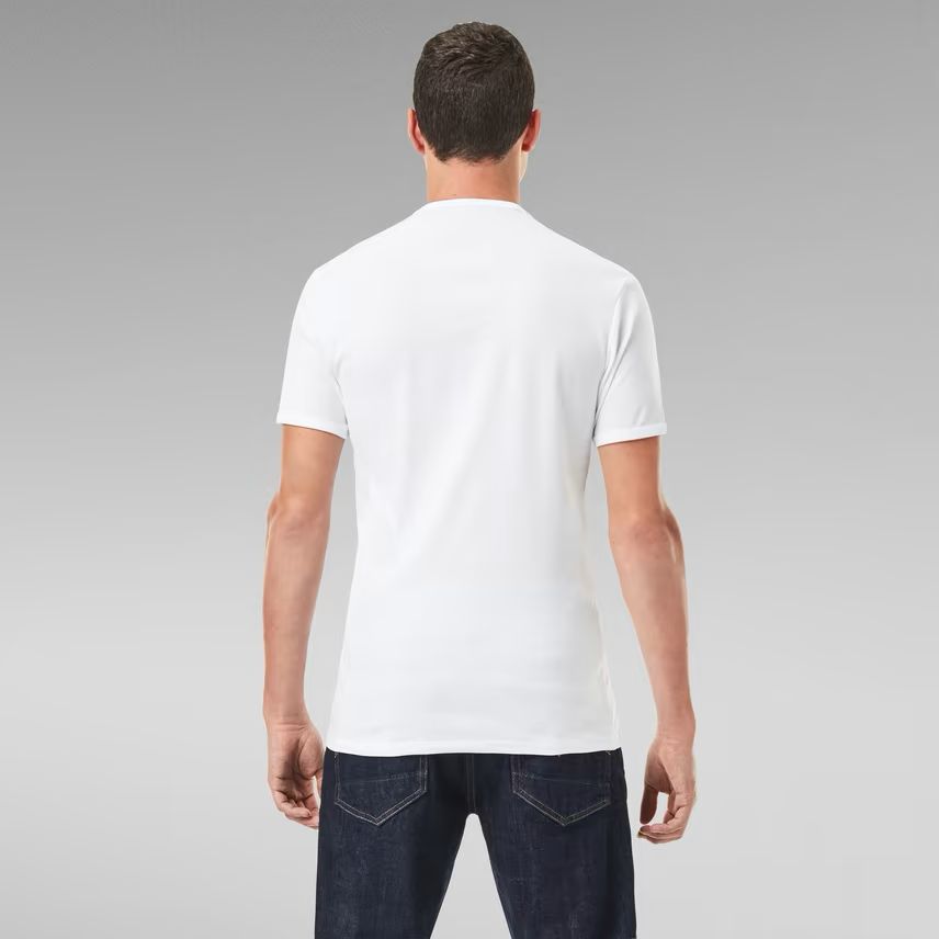 G-STAR RAW T-SHIRT SLIM FIT V NECK PLAIN-WHITE