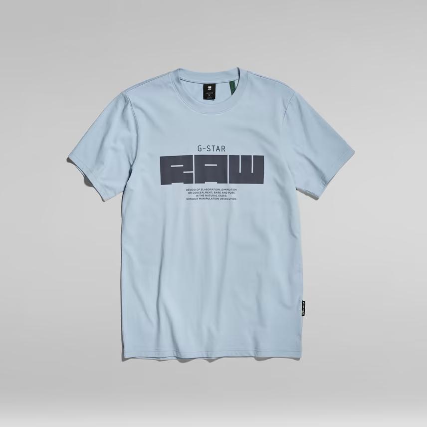 G-STAR RAW T-SHIRT SLIM FIT ROUND NECK-SKY BLUE