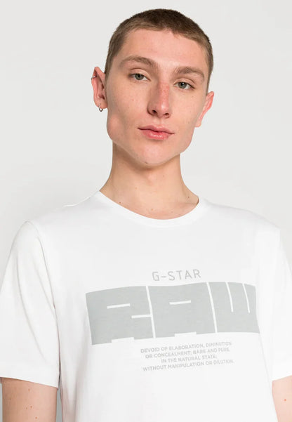 G-STAR RAW T-SHIRT SLIM FIT CREW NECK-WHITE