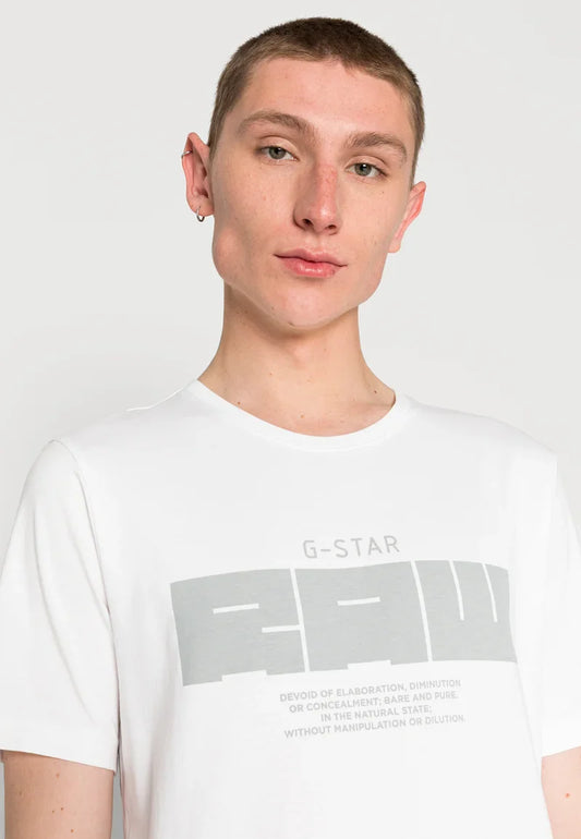 G-STAR RAW T-SHIRT SLIM FIT CREW NECK-WHITE