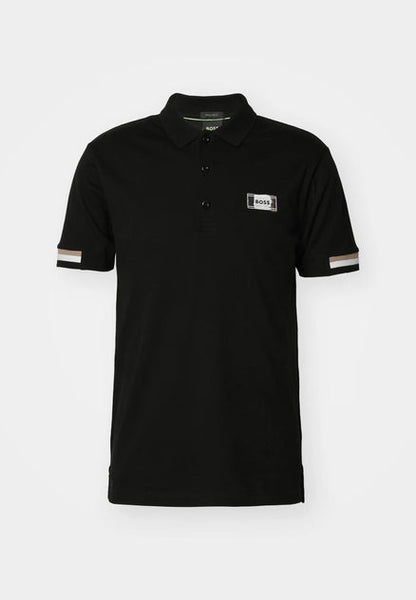 HUGO BOSS PADDY OPEN POLO SHIRT | BLACK