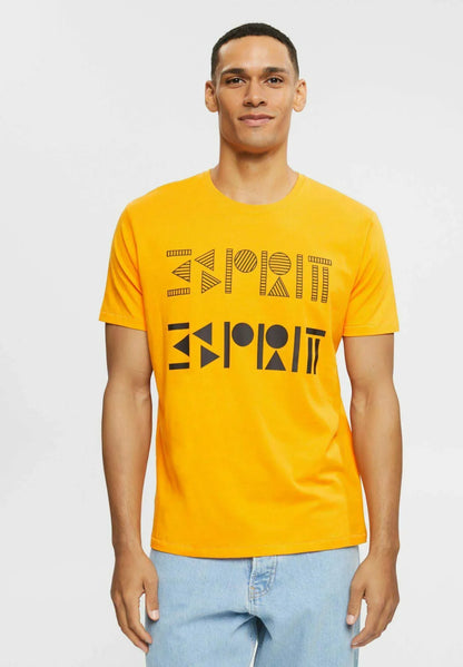 ESPRIT-MIT LOGO-PRINT T-SHIRT | ORANGE