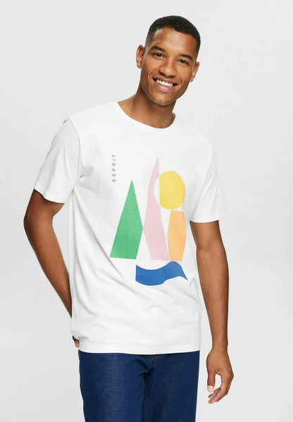 ESPRIT MEN T-SHIRT MIT PRINT | WHITE