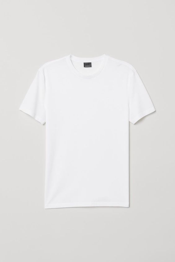 H&M. - BASIC-REGULAR FIT-ROUND-NECK T-SHIRTS | WHITE