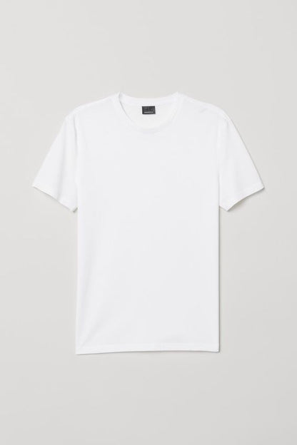 H&M. - BASIC-REGULAR FIT-ROUND-NECK T-SHIRTS | WHITE