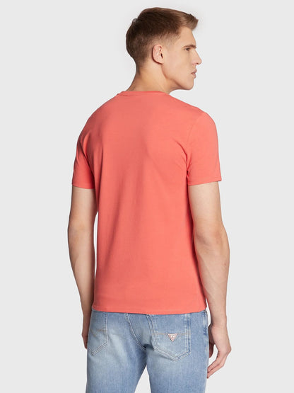 GUESS ORGANIC COTTON SUPER SLIM FIT T-SHIRT | RED