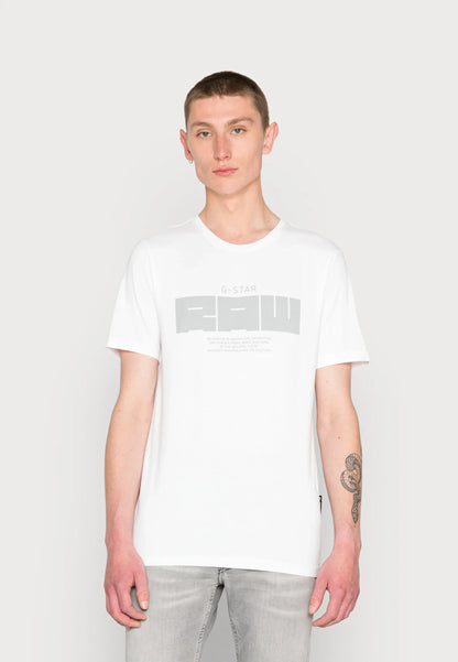 G-STAR RAW T-SHIRT SLIM FIT CREW NECK-WHITE