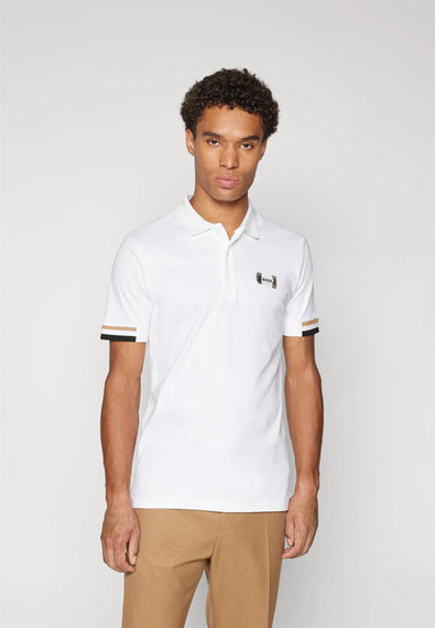 HUGO BOSS PADDY OPEN POLO SHIRT | WHITE